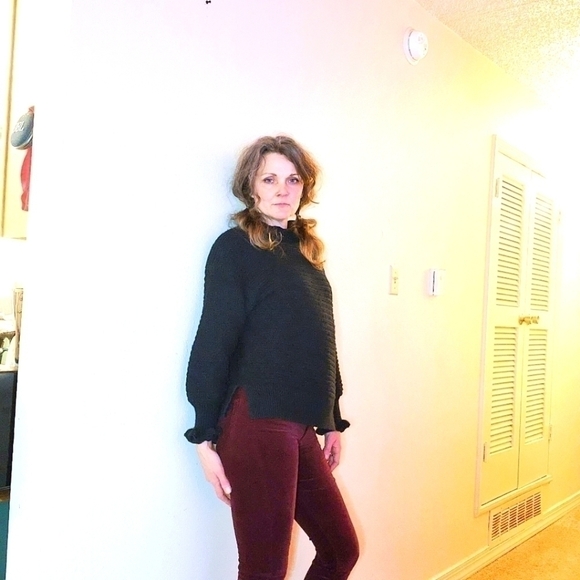 𝅺adriano Goldschmied Ruby Red Velvet Farrah Skinny Size 26 - Picture 4 of 7